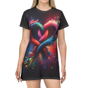 Colourful Heart T-Shirt Dress